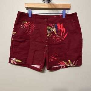 Apt. 9 Women's Red Tropical Print Shorts Resortwear